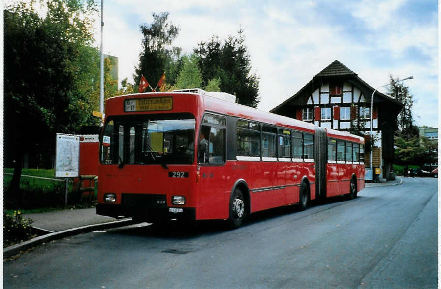 (099'524) - Bernmobil, Bern - Nr. 292/BE 419'292 - Volvo/R&J-Hess-Gangloff am 30. September 2007 in Kniz, Schliern