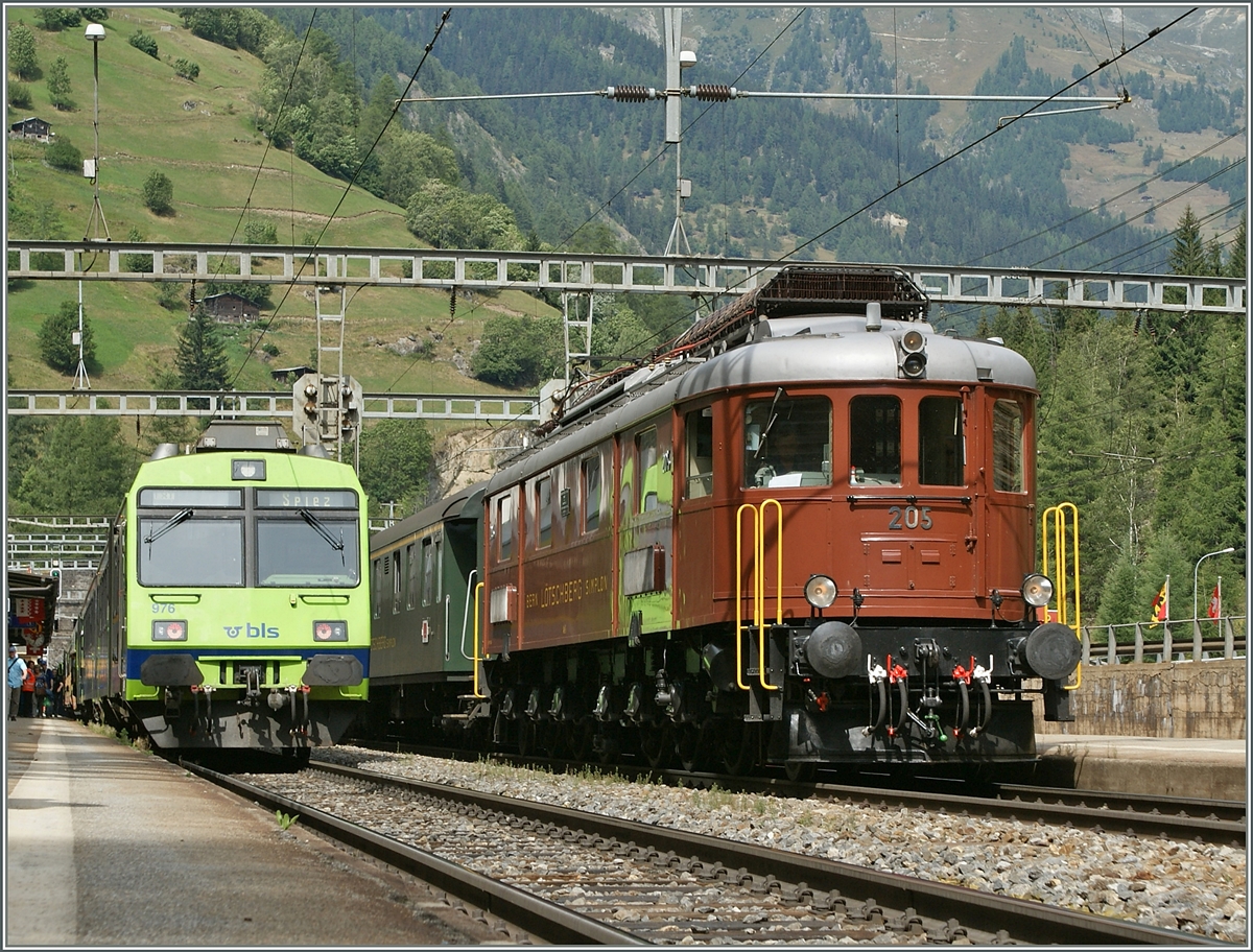 100 Jahre BLS: Ae 6/8 208 in Goppenstein.
7. Sept. 2013