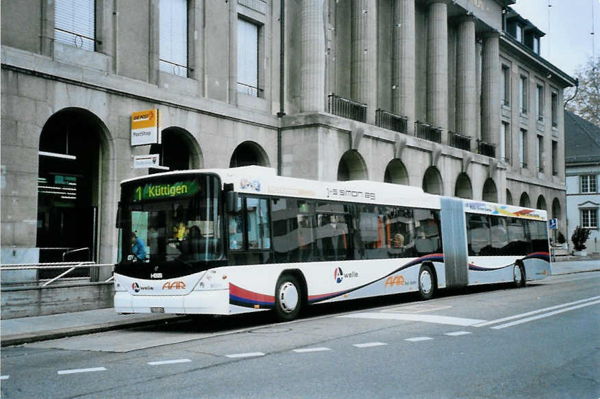 (100'816) - AAR bus+bahn, Aarau - Nr. 169/AG 374'169 - Scania/Hess am 3. November 2007 beim Bahnhof Aarau