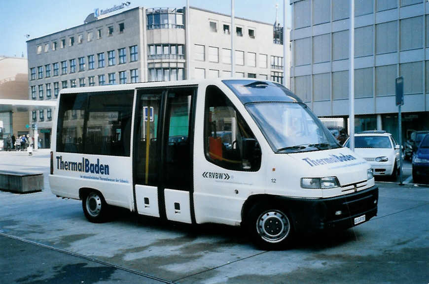 (100'912) - RVBW Wettingen - Nr. 12/AG 249'787 - Peugeot/Business am 3. November 2007 beim Bahnhof Baden