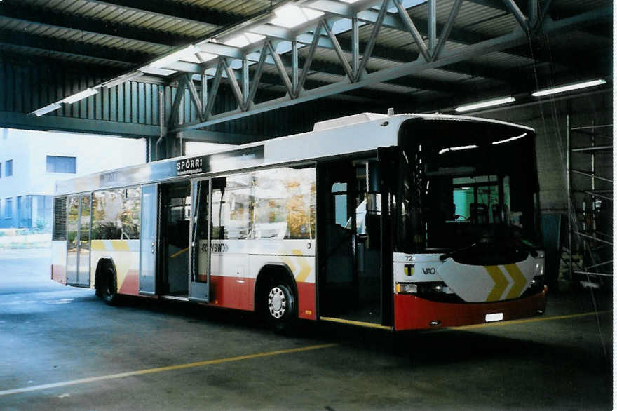 (100'933) - RVBW Wettingen - Nr. 72/AG 16'503 - Scania/Hess am 3. November 2007 in Wettingen, Garage