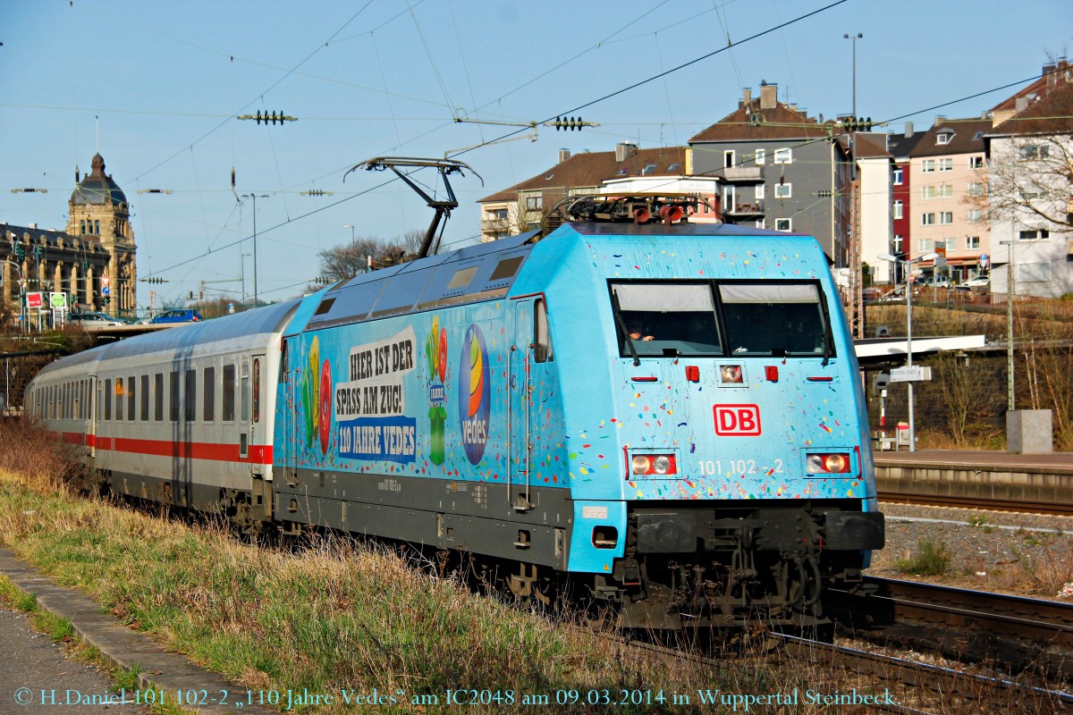 101 102-2 Vedes am IC2048 am 09.03.2014 in Wuppertal Steinbeck.