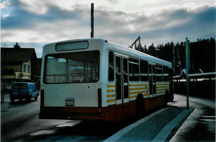 (101'306) - Busland, Burgdorf - Nr. 11/BE 550'362 - Volvo/R&J (ex AOE Langnau Nr. 11; ex STI Thun Nr. 33; ex SAT Thun Nr. 33) am 26. November 2007 beim Bahnhof Langnau