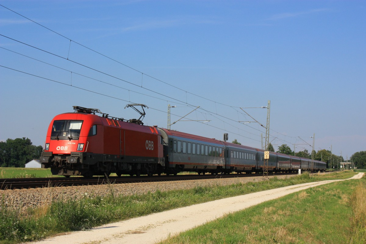 1016 038-2 am 18. Juli 2014 aus Salzburg kommend bei bersee am Chiemsee.