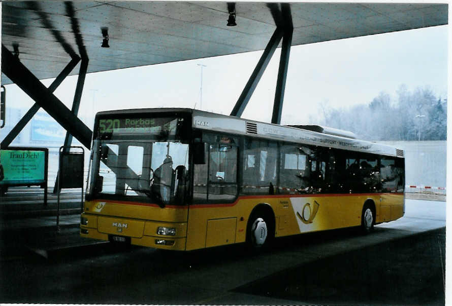 (102'218) - PostAuto Zrich - Nr. 36/ZH 781'111 - MAN am 23. Dezember 2007 in Zrich, Flughafen