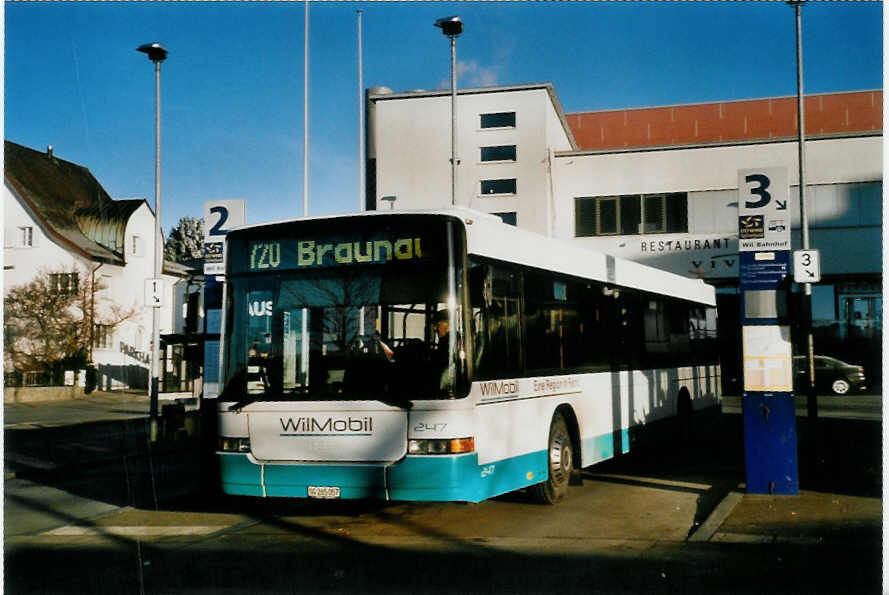 (102'428) - WilMobil, Wil - Nr. 247/SG 265'057 - Volvo/Hess (ex BOS Wil Nr. 5; ex BHW Wil Nr. 5) am 29. Dezember 2007 beim Bahnhof Wil