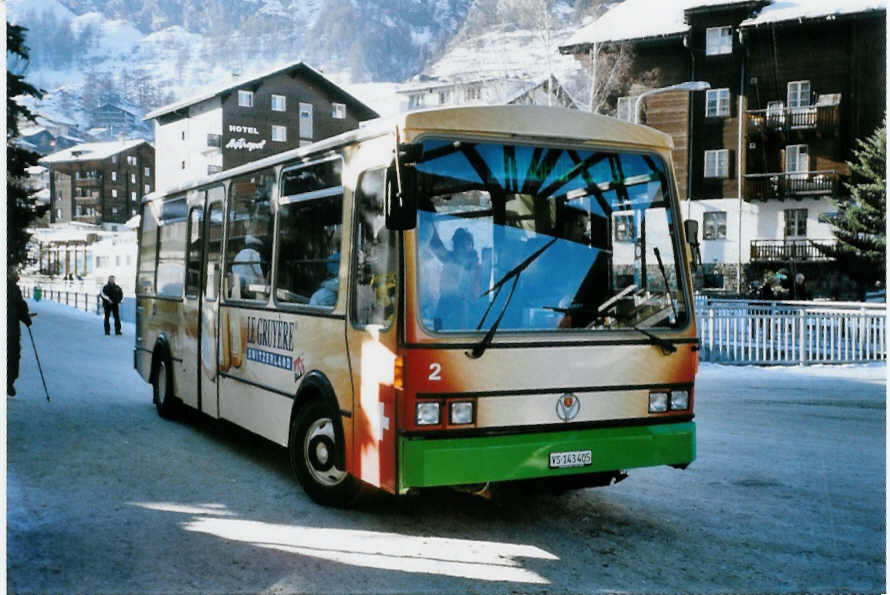 (102'714) - OBZ Zermatt - Nr. 2/VS 143'405 - Vetter am 30. Dezember 2007 in Zermatt, Getwing Brcke