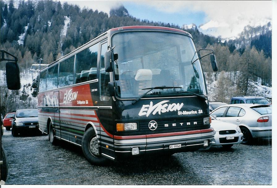 (103'601) - Evasion, St-Maurice - VS 99'946 - Setra (ex Wenger, Interlaken) am 19. Januar 2008 in Ovronnaz, La Birze