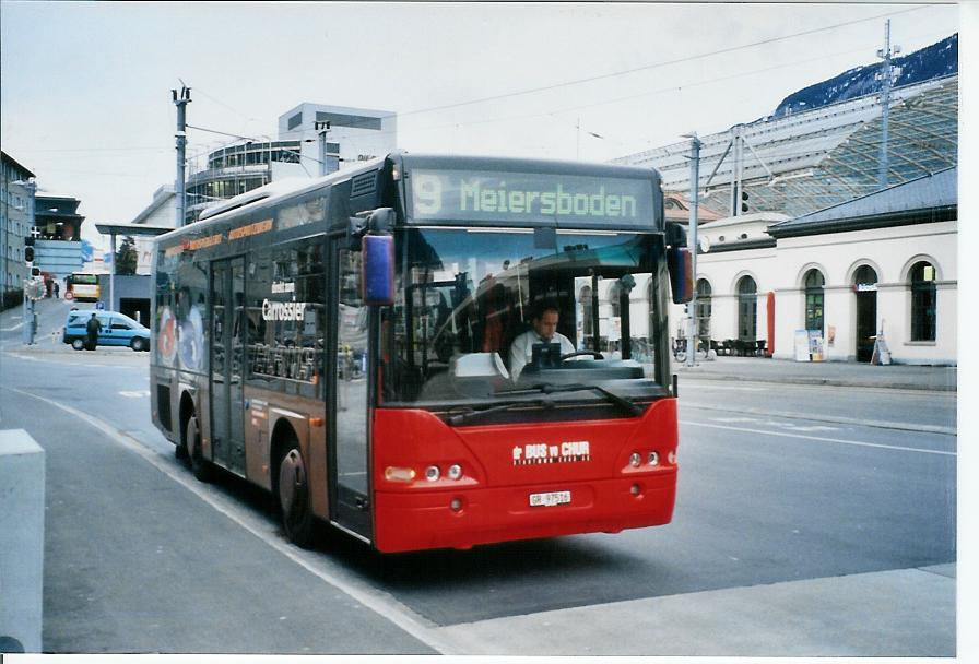 (103'925) - SBC Chur - Nr. 16/GR 97'516 - Neoplan (ex Nr. 116) am 4. Februar 2008 beim Bahnhof Chur