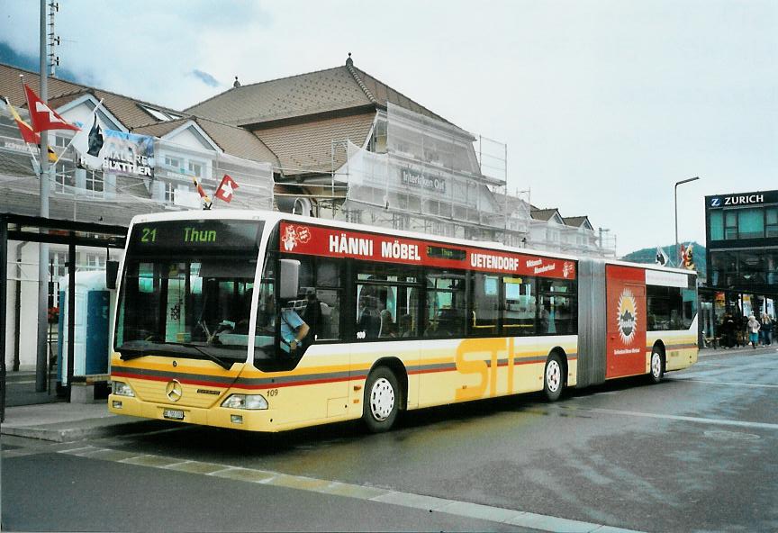 (107'914) - STI Thun - Nr. 109/BE 700'109 - Mercedes am 15. Juni 2008 beim Bahnhof Interlaken Ost