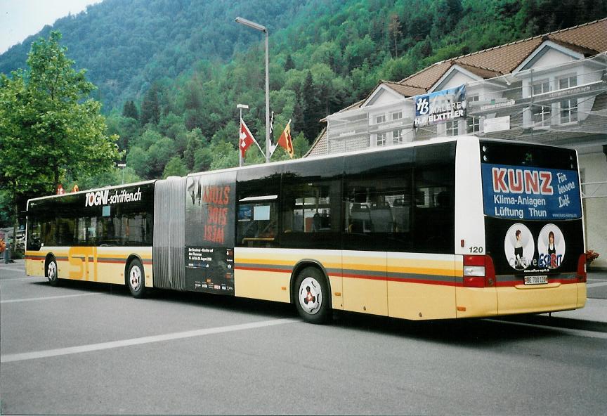 (107'927) - STI Thun - Nr. 120/BE 700'120 - MAN am 15. Juni 2008 beim Bahnhof Interlaken Ost