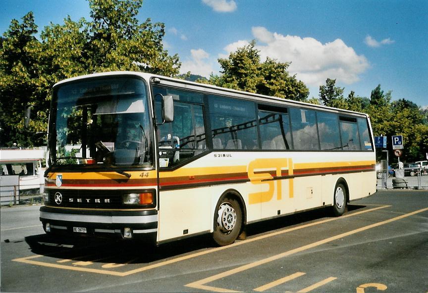 (108'220) - STI Thun - Nr. 44/BE 26'729 - Setra (ex AGS Sigriswil) am 21. Juni 2008 beim Bahnhof Thun (prov. Haltestelle)