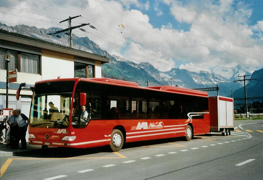 (108'403) - AFA Adelboden - Nr. 95/BE 424'392 - Mercedes am 22. Juni 2008 beim Bahnhof Frutigen