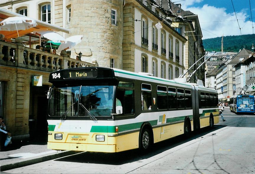 (109'909) - TN Neuchtel - Nr. 164 - FBW/Hess Gelenktrolleybus am 2. August 2008 in Neuchtel, Place Pury