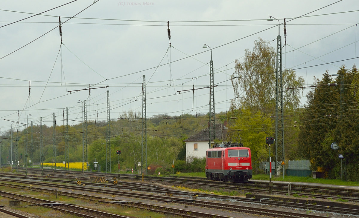 111 024 fuhr am 23.04.2016 Lz durch Darmstadt-Kranichstein