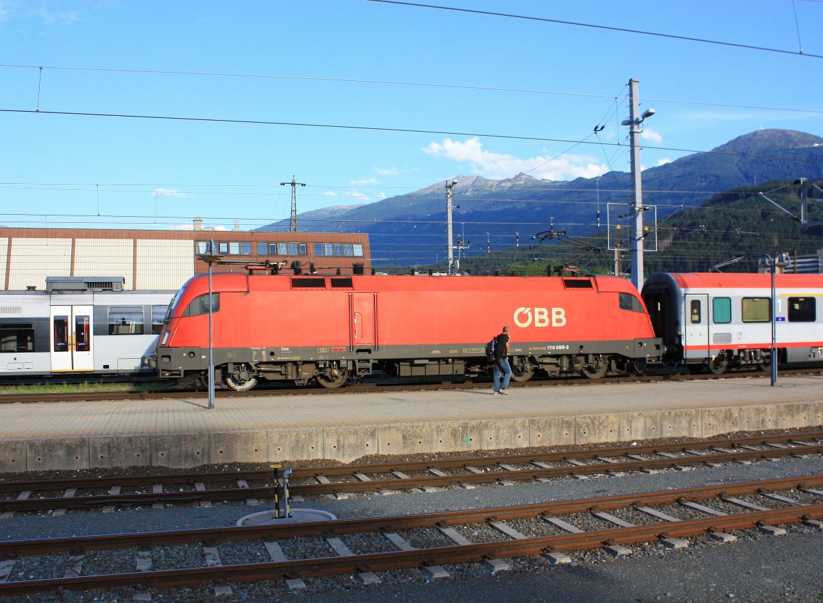 1116 099-1 stand am 15. August 2013 im Innsbrucker Hauptbahnhof.