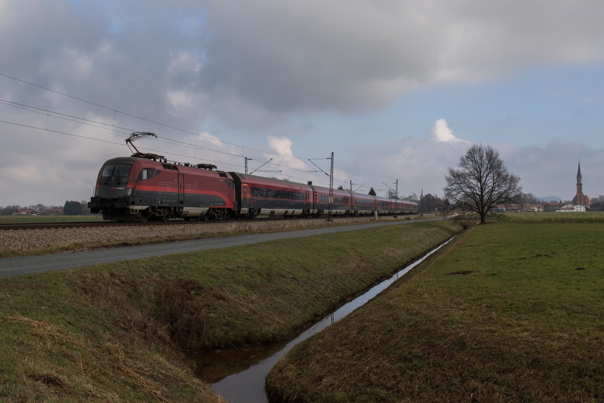 1116 218-9 am 27. November 2015 bei bersee am Chiemsee.