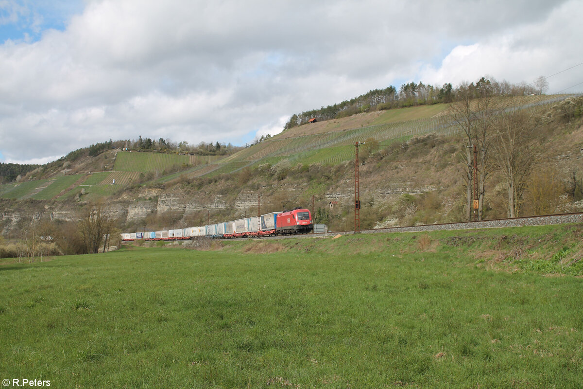 1116 280 mit dem ekol Wechselpritschen Zug bei Himmelstadt. 28.03.24