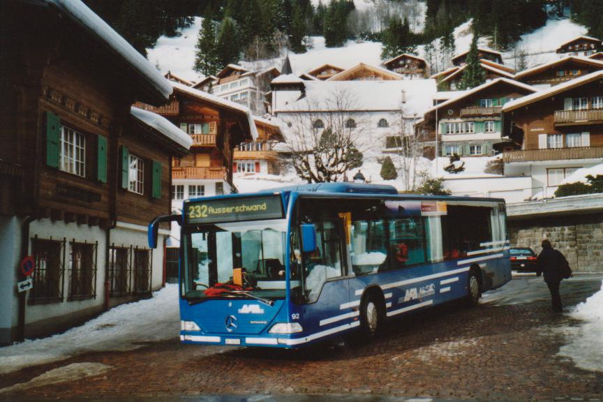 (112'920) - AFA Adelboden - Nr. 92/BE 26'704 - Mercedes (ex Nr. 4) am 14. Dezember 2008 beim Autobahnhof Adelboden