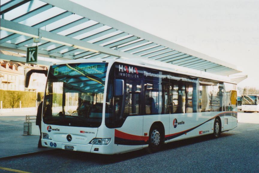 (113'437) - BDWM Bremgarten - Nr. 7/AG 370'307 - Mercedes am 26. Dezember 2008 beim Bahnhof Zofingen