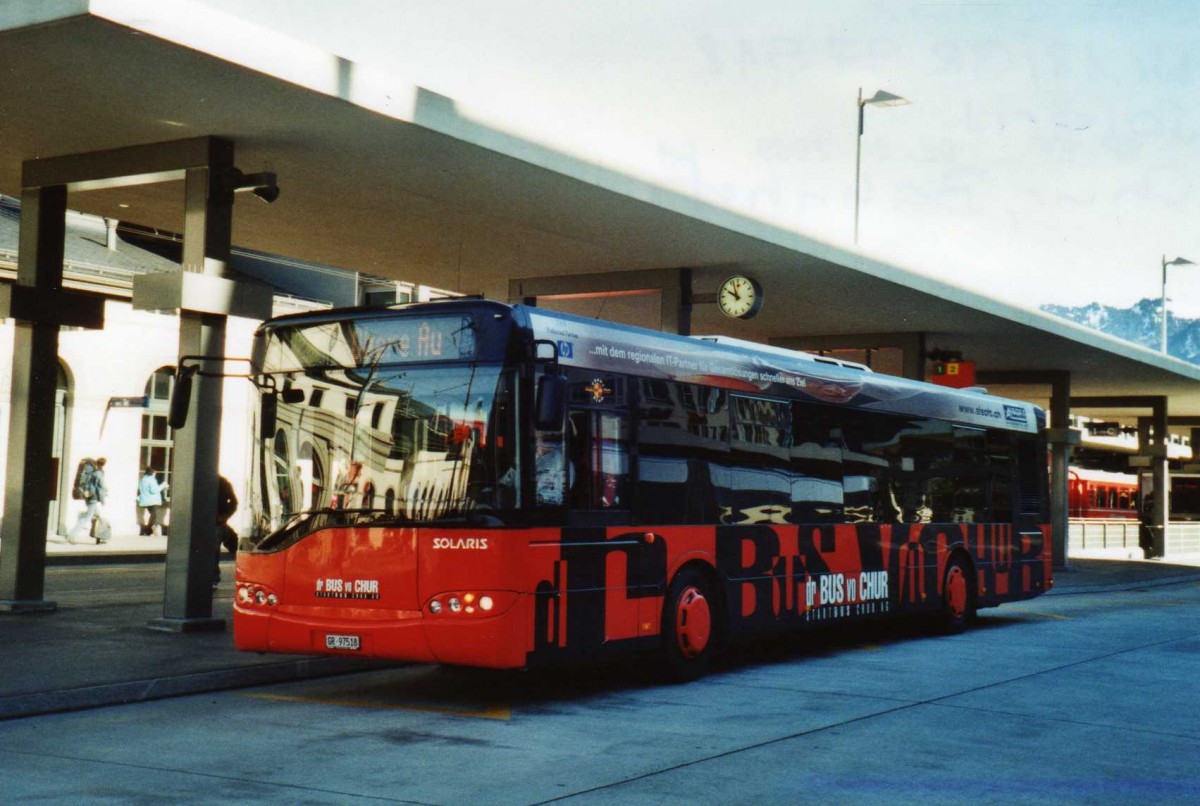 (115'037) - SBC Chur - Nr. 18/GR 97'518 - Solaris am 14. Mrz 2009 beim Bahnhof Chur