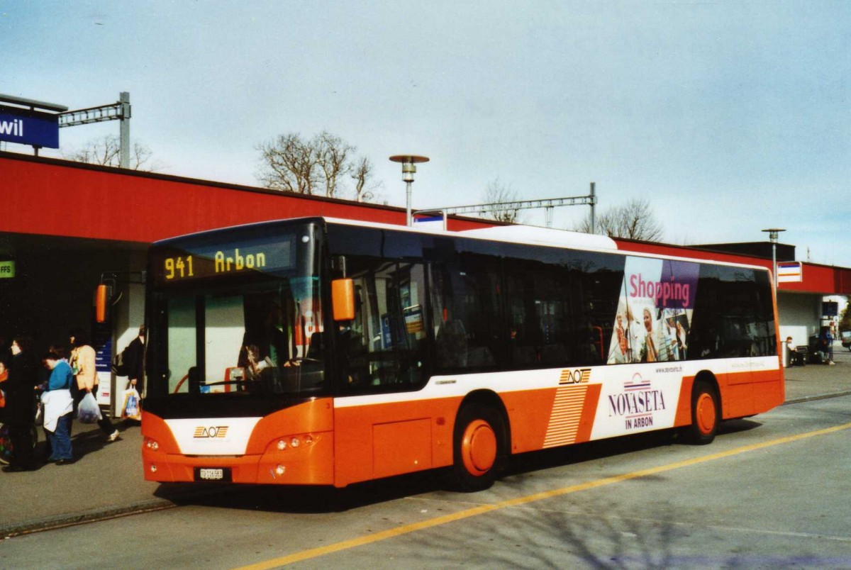 (115'437) - AOT Amriswil - Nr. 3/TG 116'583 - Neoplan am 18. Mrz 2009 beim Bahnhof Amriswil