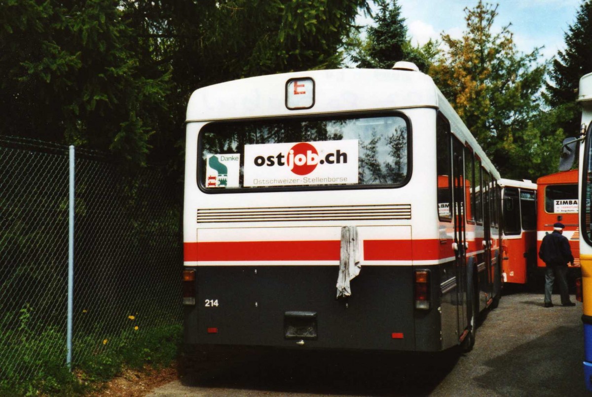 (116'130) - VBSG St. Gallen (Rtrobus) - Nr. 214 - Saurer/Hess am 25. April 2009 in Bressonnaz, Rtrobus