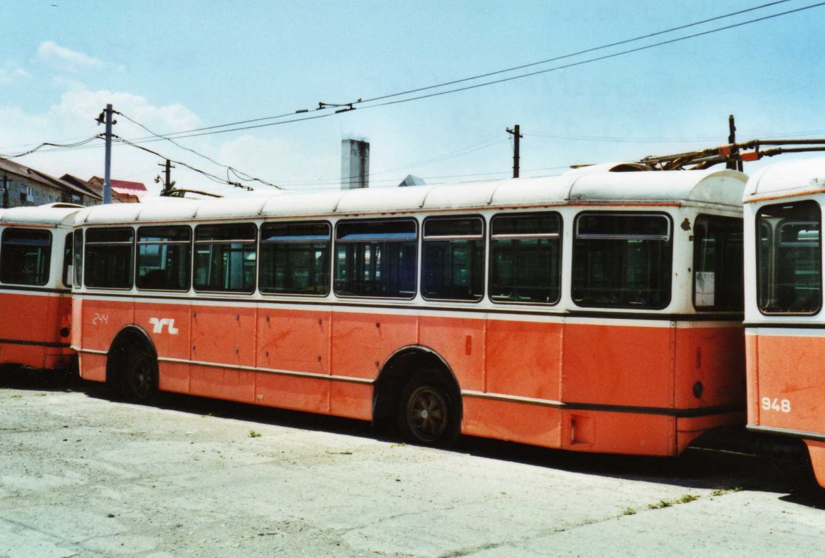 (116'924) - Tursib, Sibiu - Nr. 244' - Moser/Eggli-Mischler Personenanhnger (ex TL Lausanne Nr. 935) am 27. Mai 2009 in Sibiu, Depot