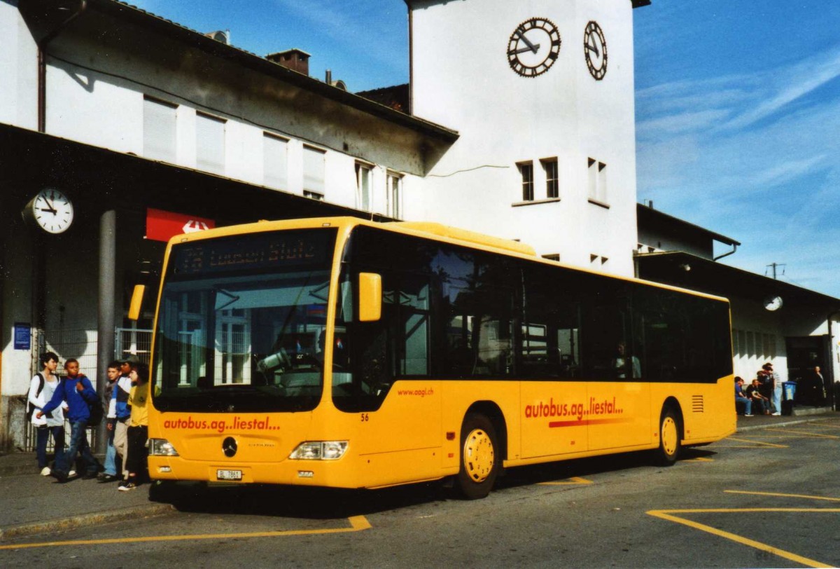 (117'327) - AAGL Liestal - Nr. 56/BL 7861 - Mercedes am 8. Juni 2009 beim Bahnhof Liestal