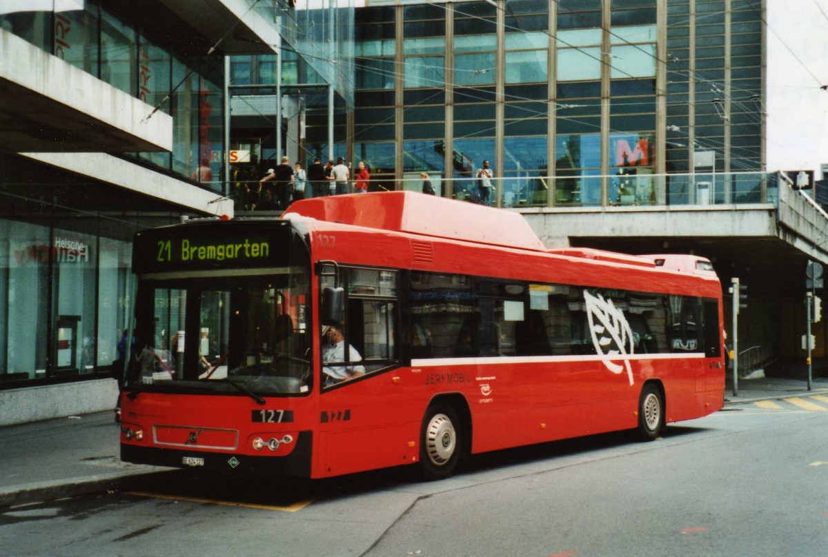 (117'524) - Bernmobil, Bern - Nr. 127/BE 624'127 - Volvo am 8. Juni 2009 beim Bahnhof Bern