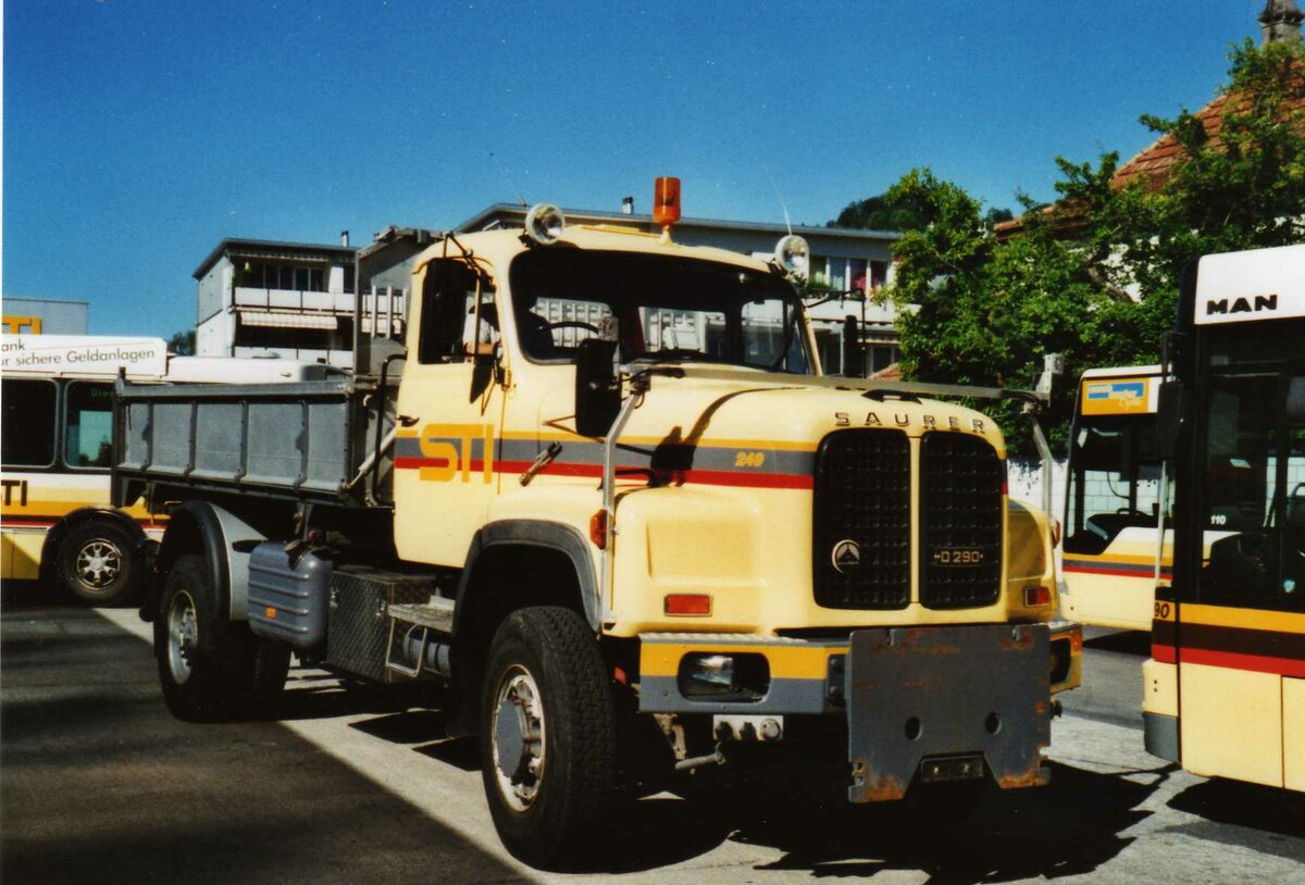 (117'625) - Aus dem Archiv: STI Thun - Nr. 249 - Saurer (ex Nr. 149) am 13. Juni 2009 in Thun, Garage