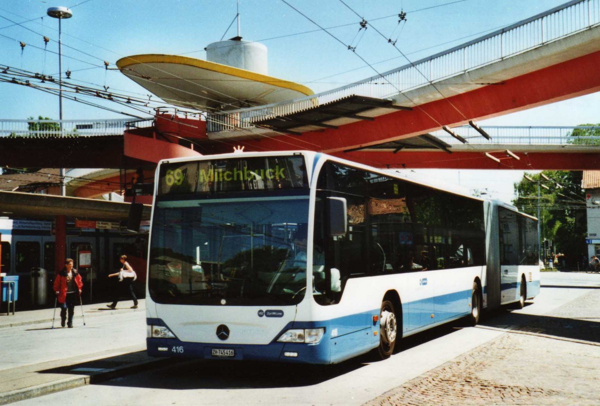 (117'732) - VBZ Zrich - Nr. 416/ZH 745'416 - Mercedes am 17. Juni 2009 in Zrich, Bucheggplatz