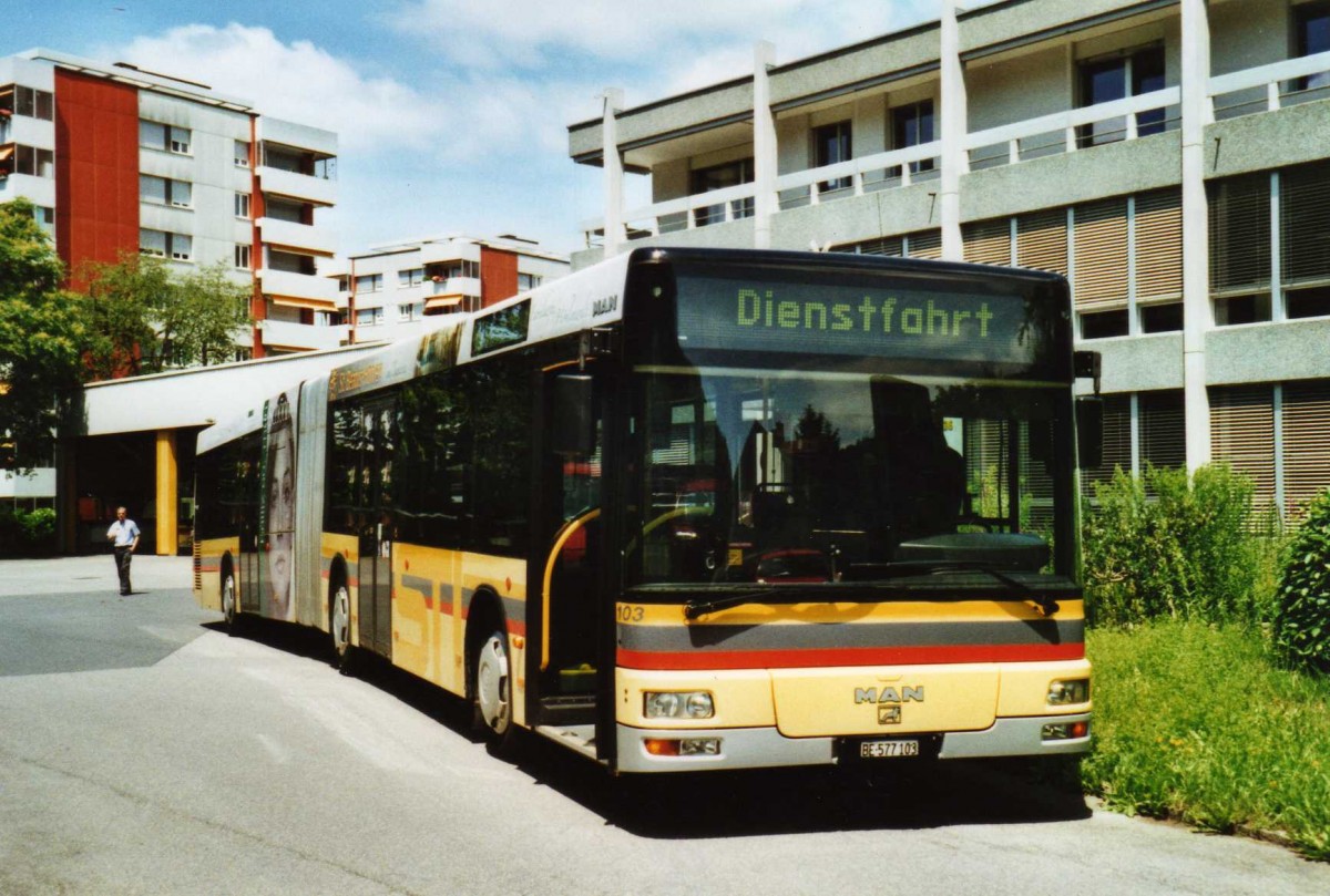 (117'833) - STI Thun - Nr. 103/BE 577'103 - MAN am 24. Juni 2009 in Thun, Garage