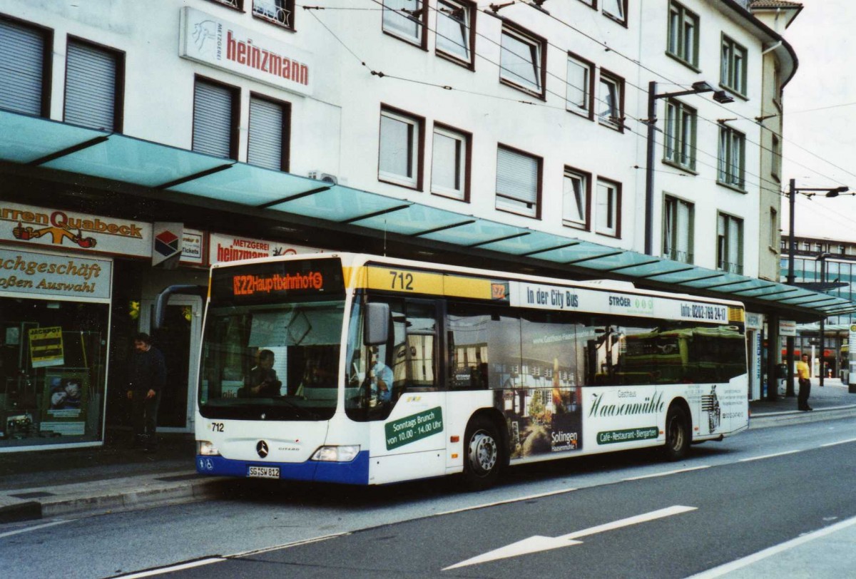 (118'001) - SWS Solingen - Nr. 712/SG-SW 812 - Mercedes am 5. Juli 2009 in Solingen, Graf-Wilhelm-Platz