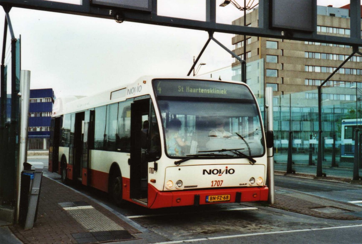 (118'232) - NOVIO - Nr. 1707/BN-FZ-68 - DAF/Berkhof am 5. Juli 2009 beim Bahnhof Nijmegen