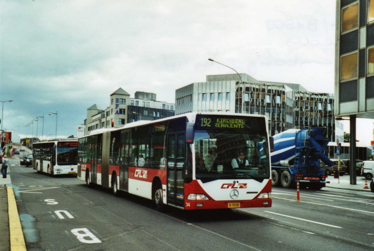 (118'819) - CFL Luxembourg - Nr. 34/B 1508 - Mercedes am 8. Juli 2009 beim Bahnhof Luxembourg