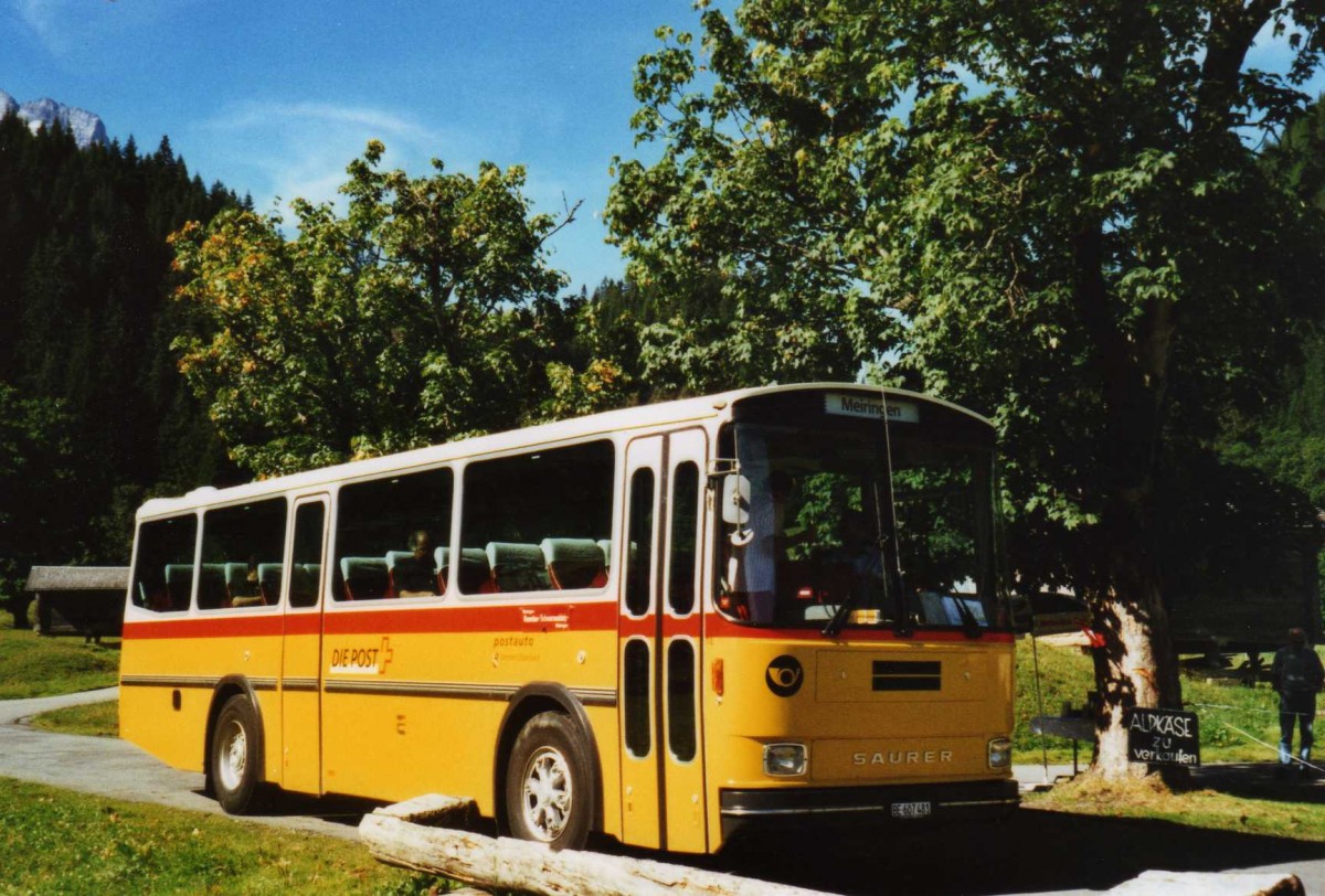 (120'226) - AVG Meiringen - Nr. 74/BE 607'481 - Saurer/R&J (ex P 24'357) am 23. August 2009 in Gschwandtenmaad