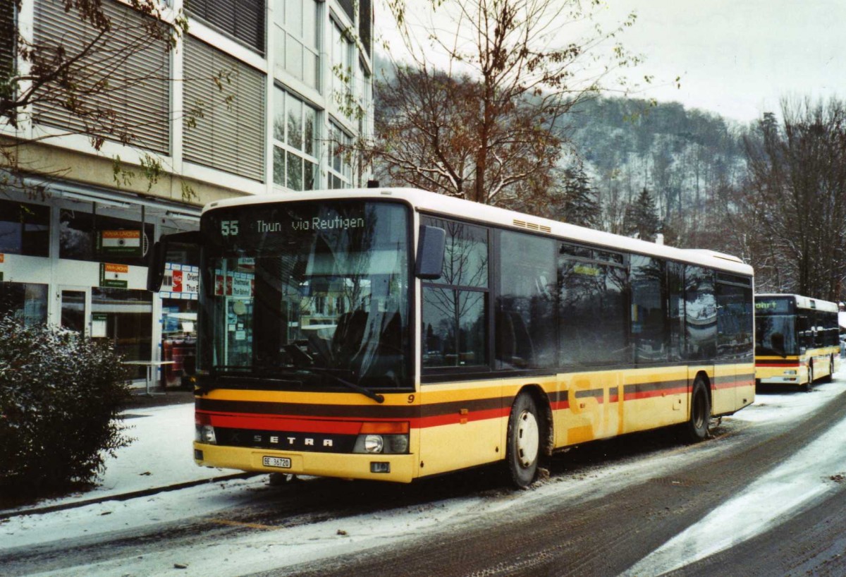 (123'120) - STI Thun - Nr. 9/BE 36'720 - Setra (ex AvH Heimenschwand Nr. 9) am 19. Dezember 2009 bei der Schifflndte Thun