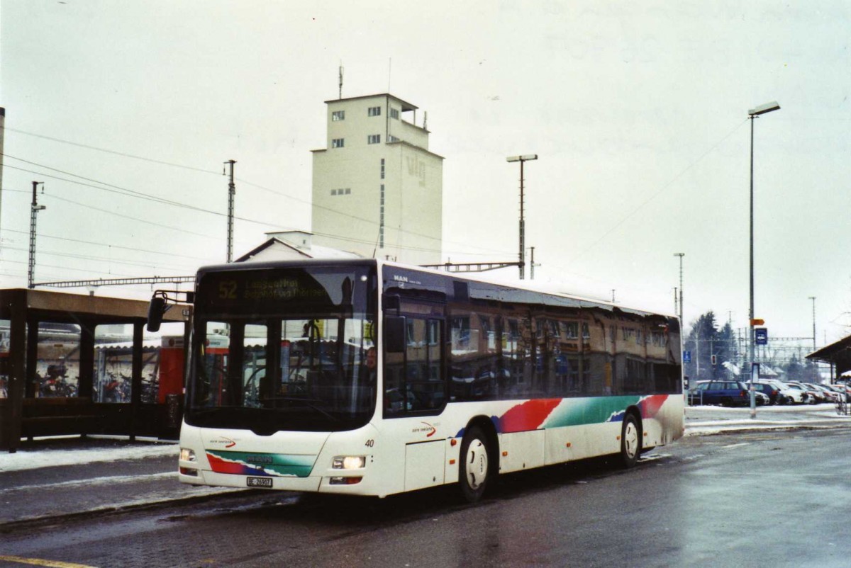 (124'113) - ASm Langenthal - Nr. 40/BE 26'907 - MAN am 11. Januar 2010 beim Bahnhof Herzogenbuchsee