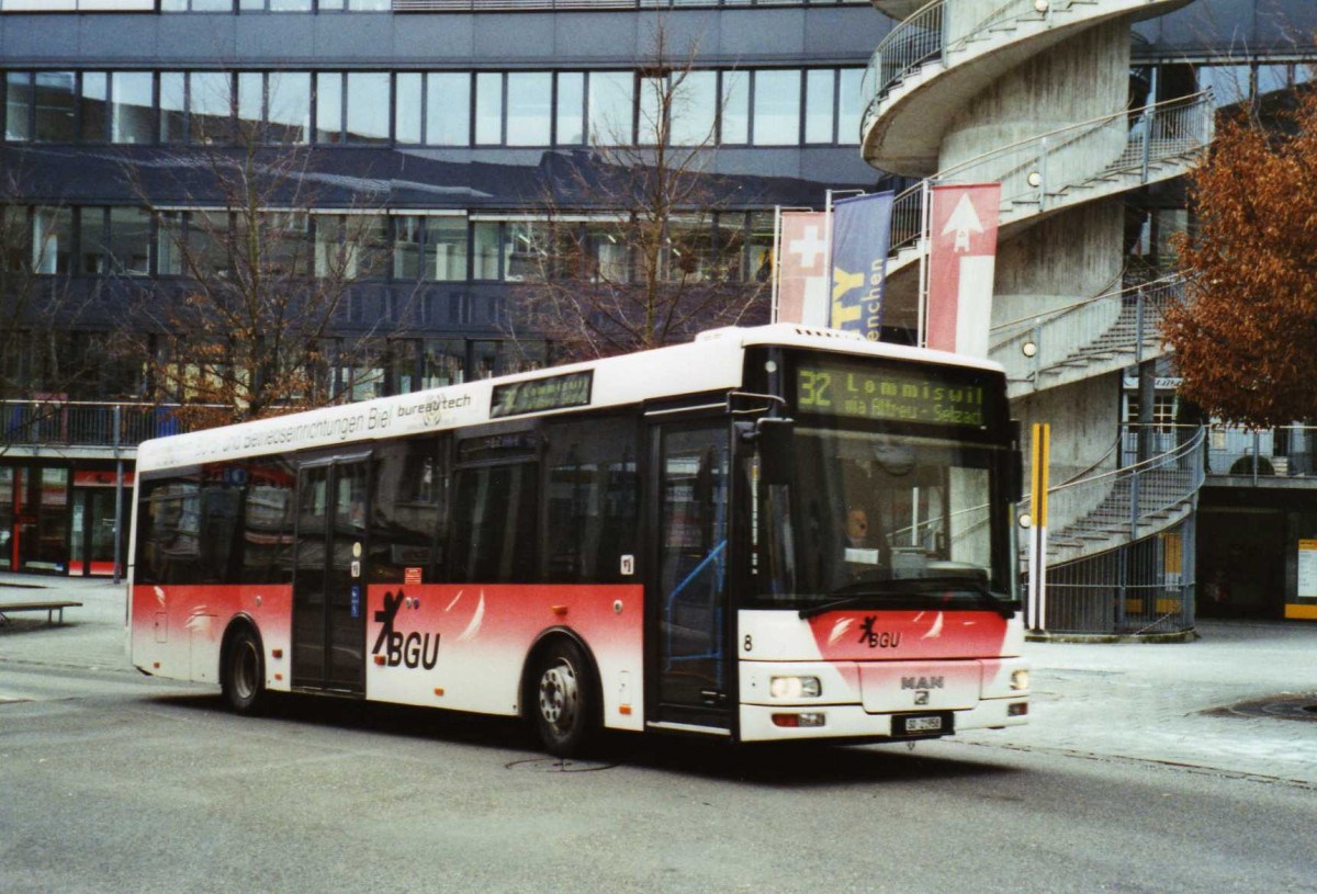 (124'418) - BGU Grenchen - Nr. 8/SO 21'958 - MAN/Gppel am 15. Februar 2010 in Grenchen, Postplatz