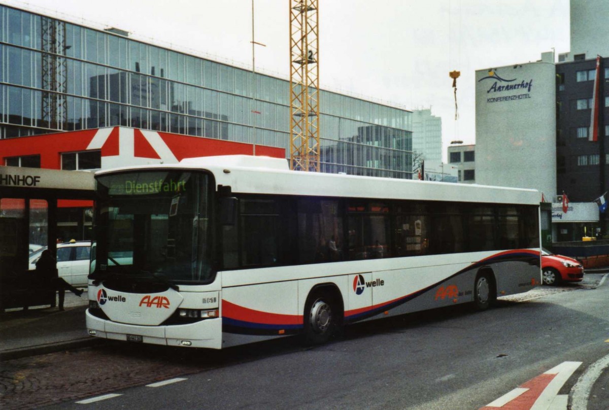 (124'517) - AAR bus+bahn, Aarau - Nr. 161/AG 441'161 - Scania/Hess am 17. Februar 2010 beim Bahnhof Aarau