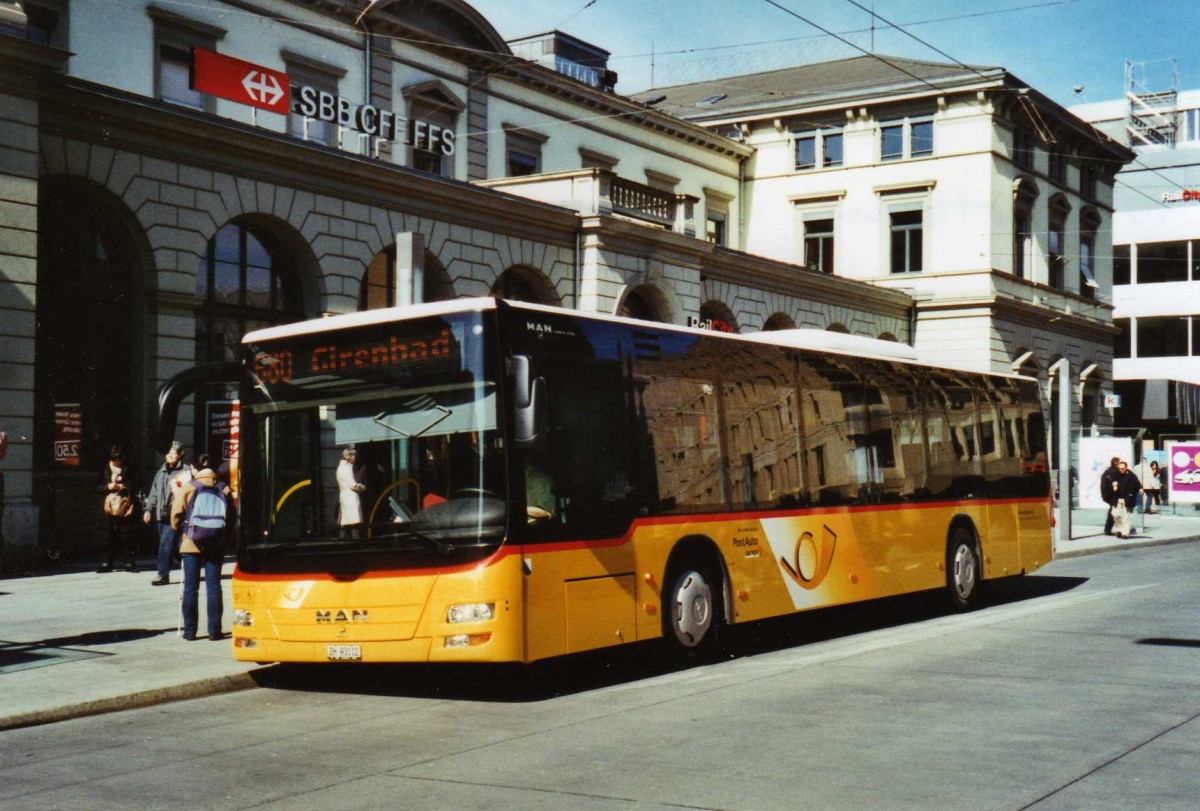 (125'029) - Steiger, Schlatt 255/ZH 93'012 - MAN am 17. Mrz 2010 beim Hauptbahnhof Winterthur