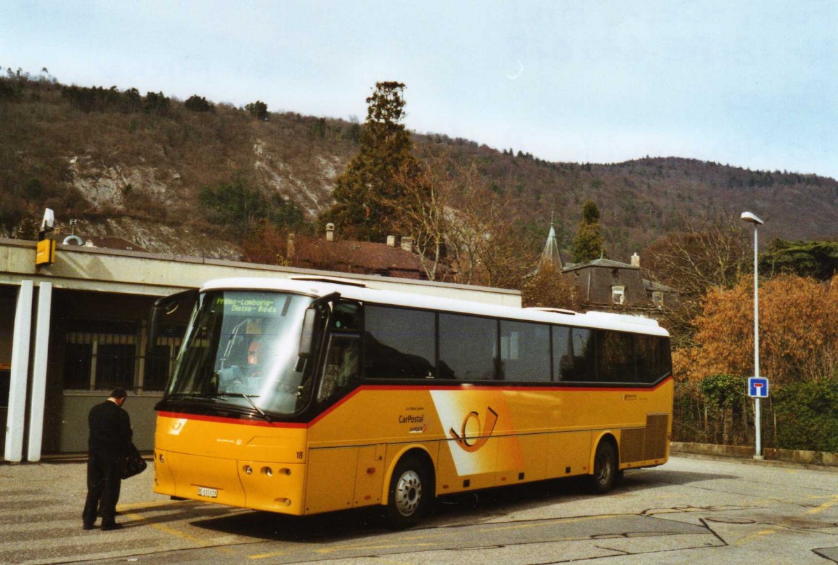 (125'307) - Funi-Car, Biel - Nr. 18/BE 610'618 - Bova (ex Fischer, Marin Nr. 8) am 22. Mrz 2010 in La Neuveville, Post