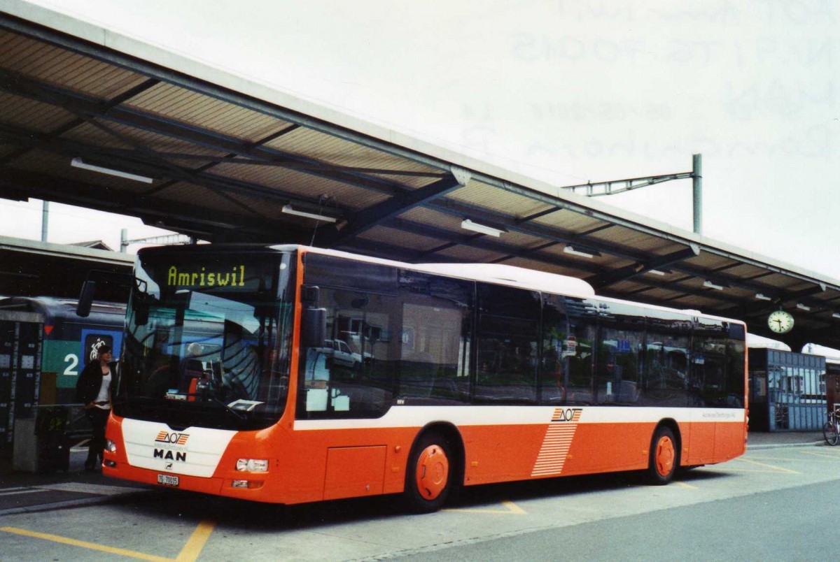 (125'709) - AOT Amriswil - Nr. 9/TG 70'015 - MAN am 1. Mai 2010 beim Bahnhof Romanshorn