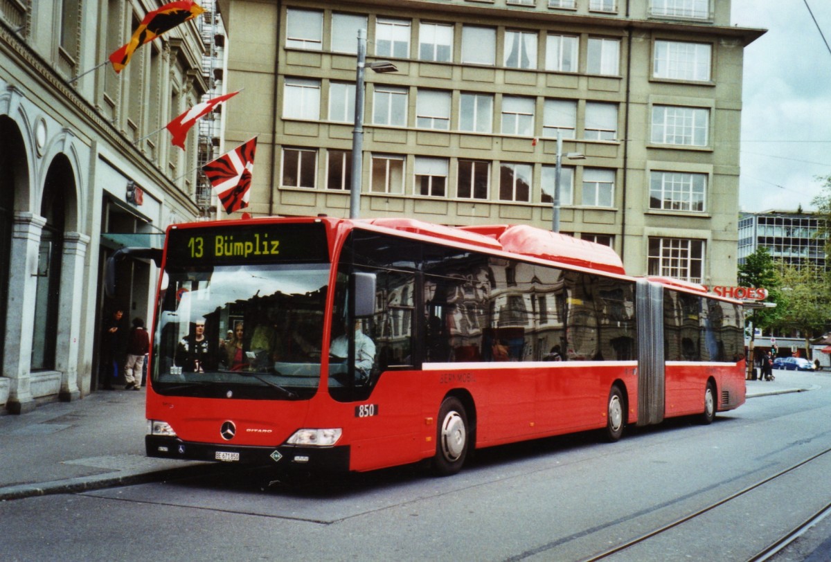 (126'129) - Bernmobil, Bern - Nr. 850/BE 671'850 - Mercedes am 13. Mai 2010 beim Bahnhof Bern