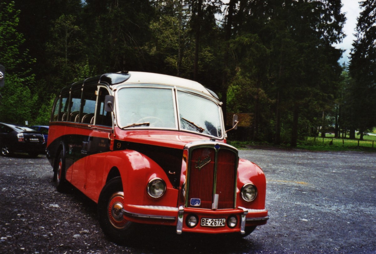 (126'637) - Gafner, Gwatt - Nr. 9/BE 26'724 - Saurer/R&J (ex ASKA Aeschi Nr. 9) am 29. Mai 2010 in Kiental, Tschingel