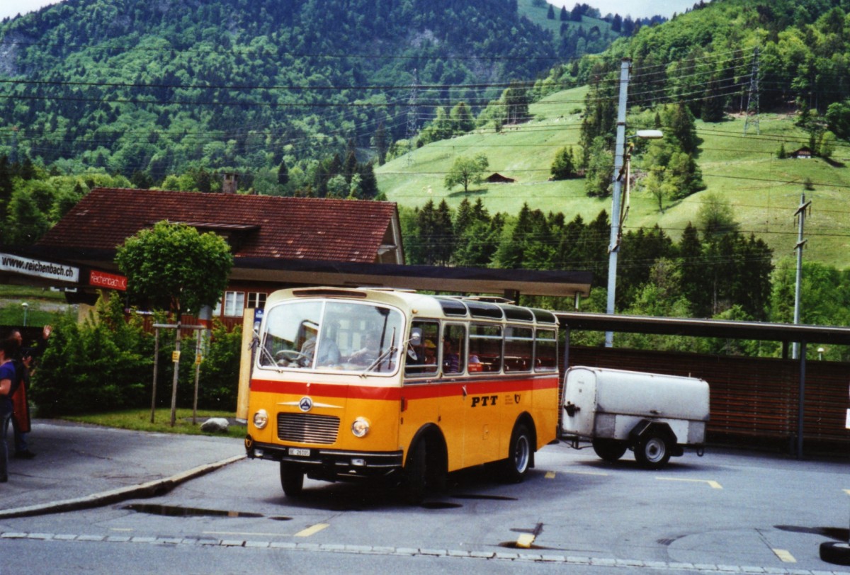 (126'731) - Schmid, Thrishaus - Nr. 9/BE 26'105 - Saurer/R&J (ex Geiger, Adelboden Nr. 9) am 29. Mai 2010 beim Bahnhof Reichenbach