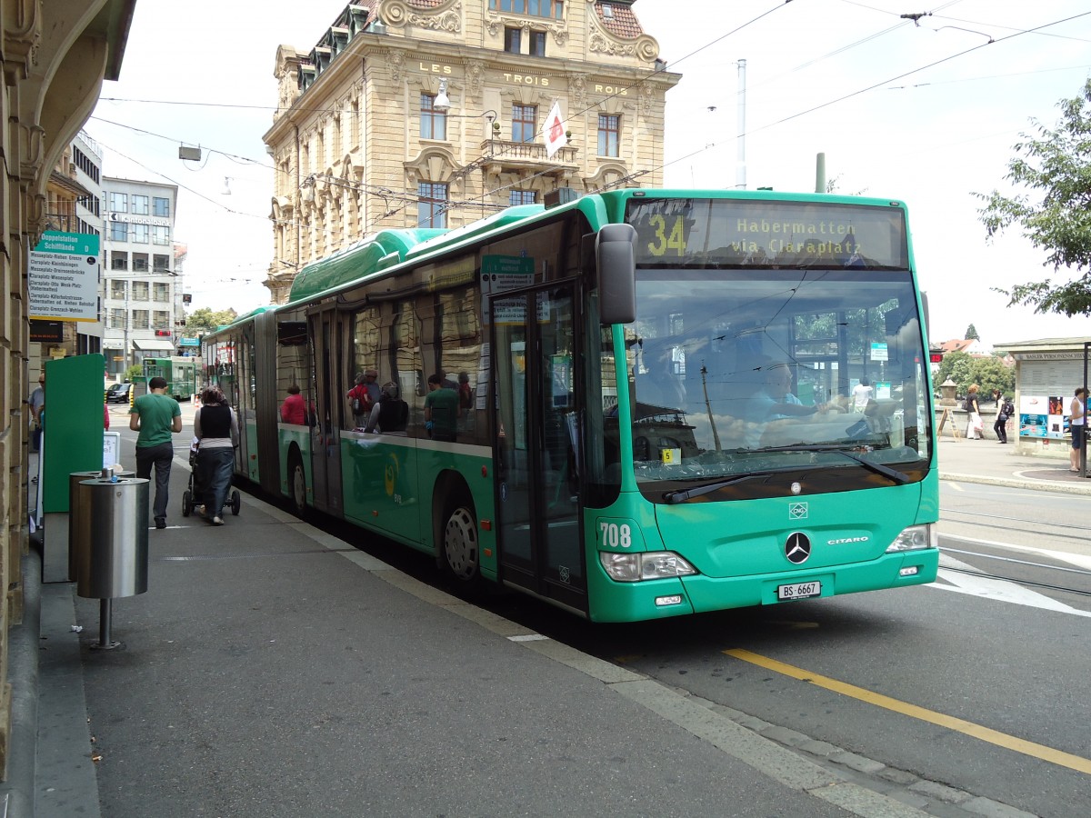 (127'667) - BVB Basel - Nr. 708/BS 6667 - Mercedes am 6. Juli 2010 in Basel, Schifflnde