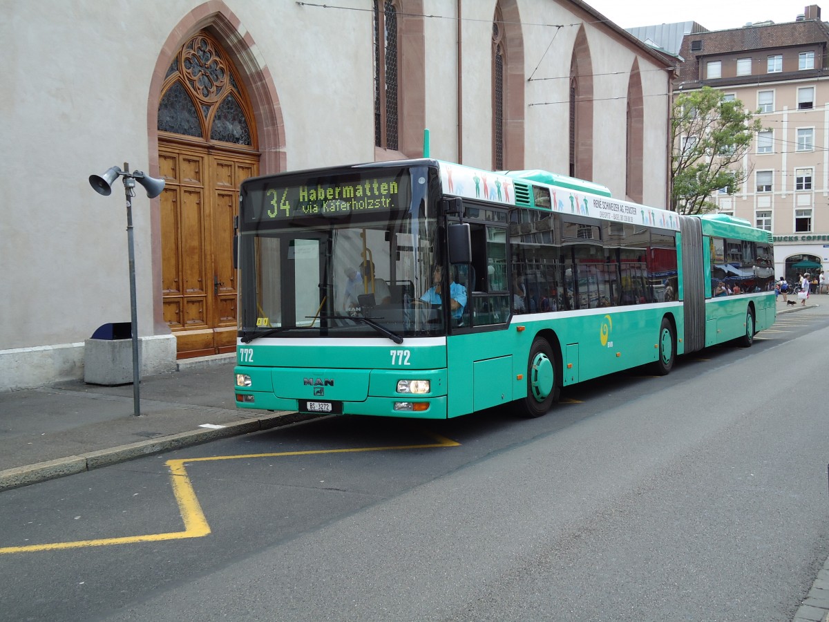 (127'679) - BVB Basel - Nr. 772/BS 3272 - MAN am 6. Juli 2010 in Basel, Claraplatz