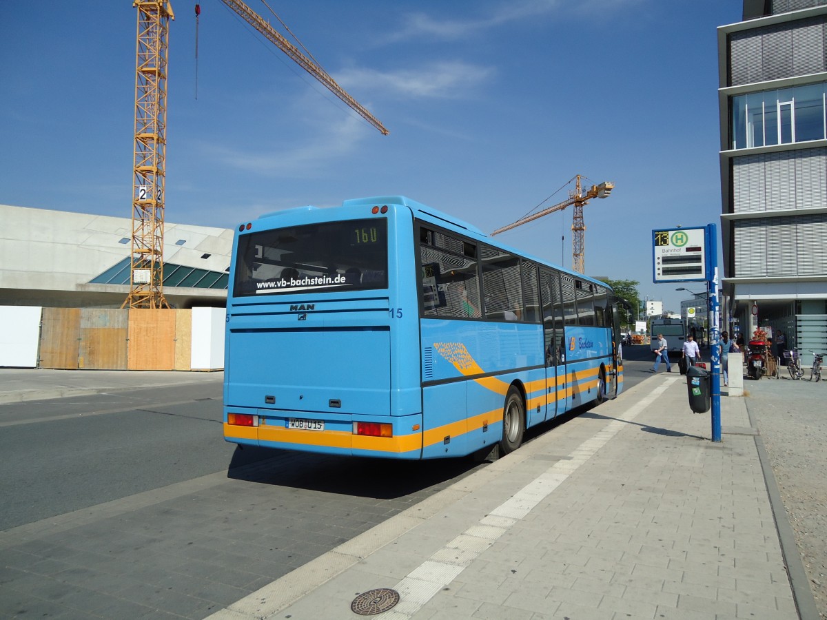 (127'767) - VB Bachstein, Wolfsburg - Nr. 15/WOB-U 15 - MAN am 8. Juli 2010 beim Hauptbahnhof Wolfsburg